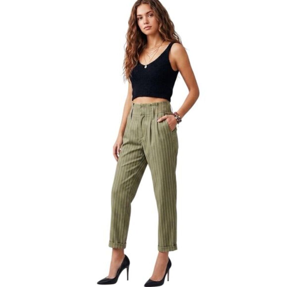 Indigo Rein Womens Pants Striped High Waist Preppy Indie Sleaze Mob Style Sz 5